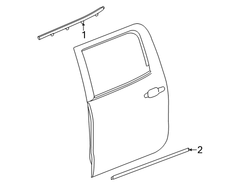 2016 Chevy Silverado 2500 HD Exterior Trim - Rear Door Diagram