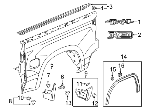 2019 GMC Sierra 1500 Cargo Net Diagram for 12343606