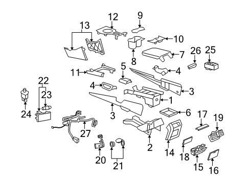 2009 Pontiac G8 Center Console Diagram