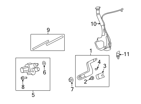 2007 Saturn Outlook Lift Gate - Wiper & Washer Components Diagram