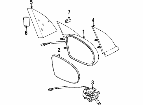1999 Saturn SL2 Outside Mirrors Diagram