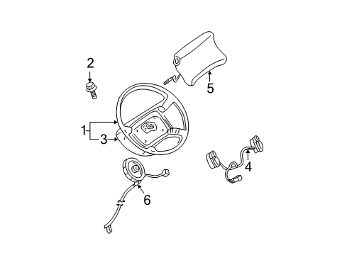 1996 Oldsmobile Bravada Steering Column & Wheel Diagram 4 - Thumbnail