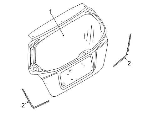 2010 Chevy Aveo5 Lift Gate - Glass & Hardware Diagram