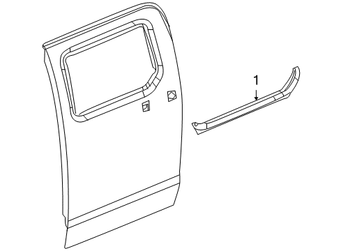 2010 Hummer H3T Exterior Trim - Rear Door Diagram