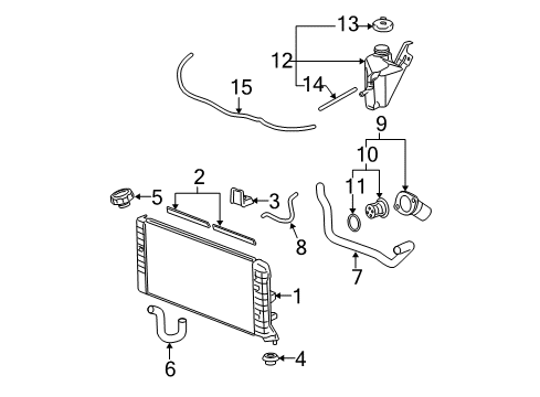 2006 Pontiac Grand Prix Lower Hose Diagram for 15286588