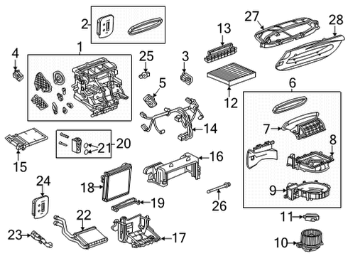 2024 Chevy Trailblazer A/C Evaporator & Heater Components Diagram