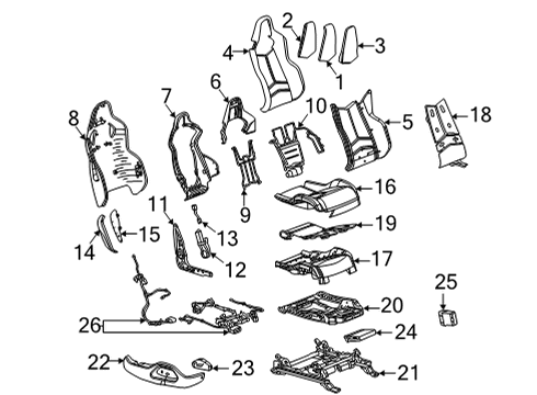 2022 Chevy Corvette Seat Cushion Pad, Front Passenger Side Diagram for 85159512
