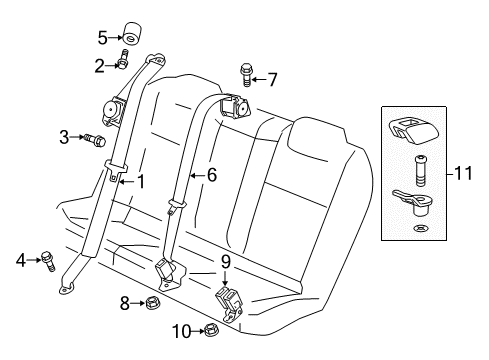 2017 Chevy SS Rear Seat Belts Diagram