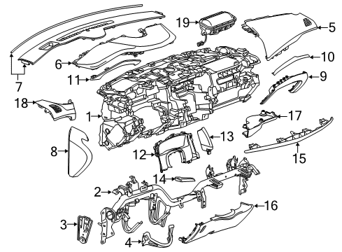 2020 Cadillac Escalade Instrument Panel Diagram