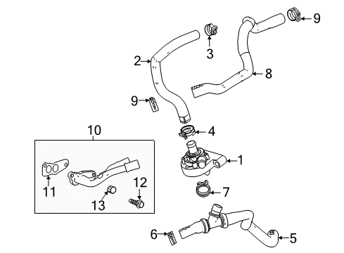 2020 Buick Regal Sportback Coolant Hose Diagram for 39105751