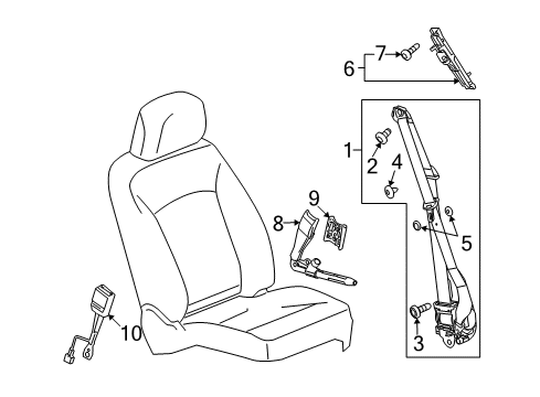 2014 Buick LaCrosse Front Seat Belts Diagram