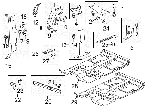 2014 Chevy Silverado 2500 HD Interior Trim - Cab Diagram