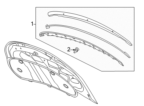 2012 Chevy Volt Exterior Trim - Hood Diagram