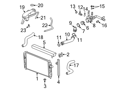 2004 Oldsmobile Alero Radiator & Components Diagram
