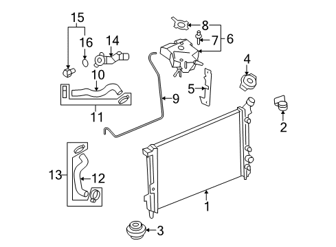 2006 Chevy Uplander Radiator & Components Diagram 1 - Thumbnail