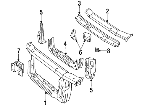 1993 Pontiac Grand Prix Radiator Support Diagram