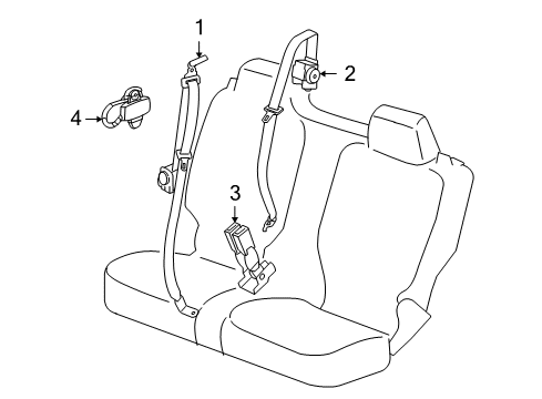 2010 Hummer H3T Seat Belt Diagram