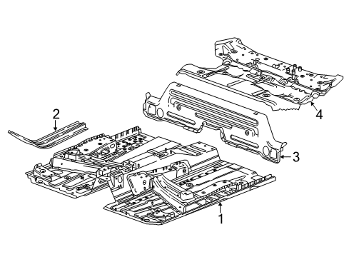 2019 Chevy Cruze Pillars, Rocker & Floor - Floor & Rails Diagram