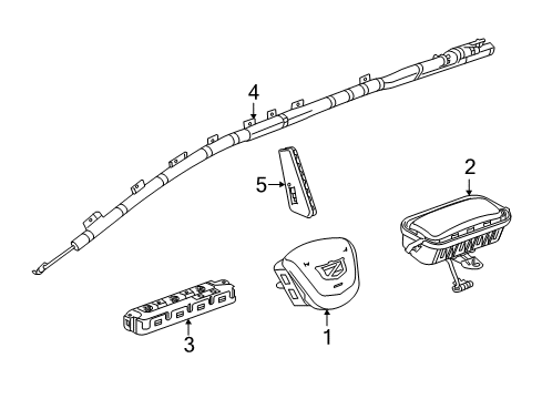 2022 Cadillac XT5 Air Bag Components Diagram