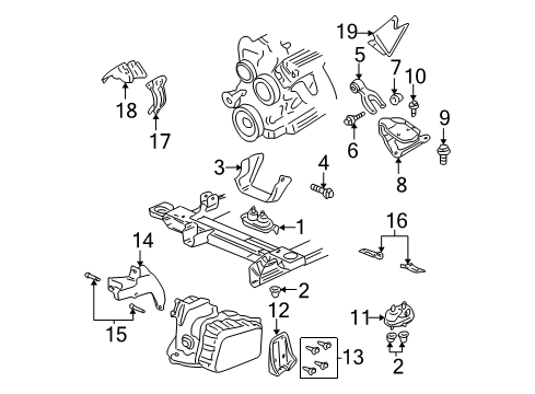 2001 Chevy Monte Carlo Mount Plate, Passenger Side Diagram for 15884384