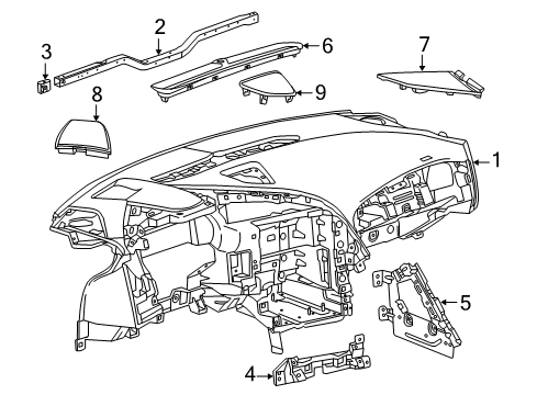 2014 Chevy Corvette Cluster & Switches, Instrument Panel Diagram 1 - Thumbnail