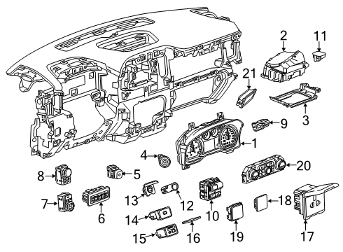 2019 GMC Sierra 1500 Power Switch, Black Diagram for 84513830