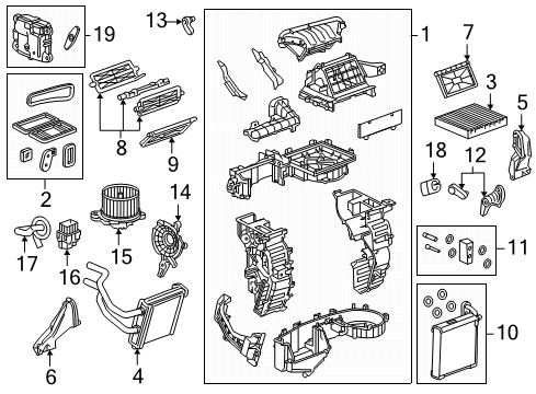 2017 Chevy Spark A/C Evaporator & Heater Components Diagram