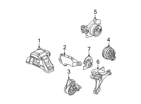 2006 Saturn Ion Transmission Mount Bracket Diagram for 15213494