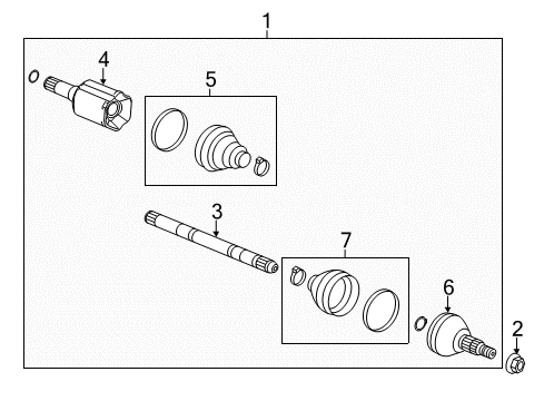 2019 Cadillac XTS Drive Axles - Front Diagram