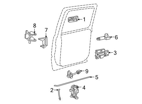 2000 Chevy Tahoe Door Check, Rear Diagram for 19209020