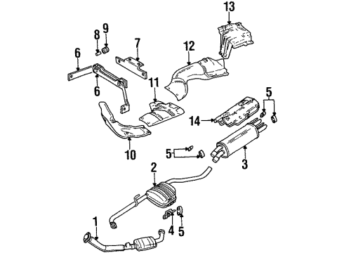 1997 Cadillac Catera Resonator & Pipe Diagram for 93192230