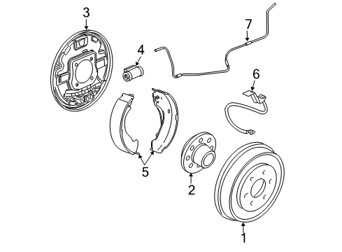 2007 Chevy Silverado 2500 HD Brake Components Diagram