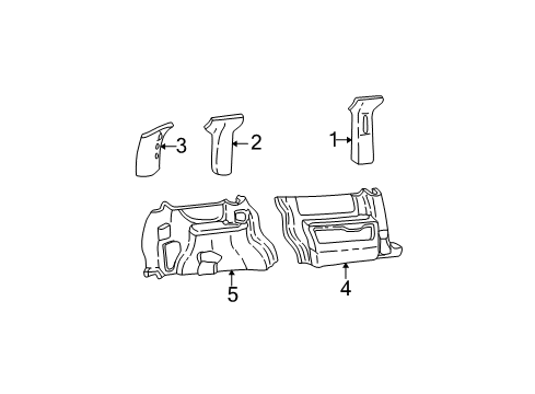 1997 Chevy Venture Interior Trim - Side Panel Diagram 3 - Thumbnail