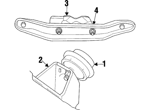 1997 Cadillac Catera Mount Bracket Diagram for 90496673