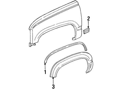 1990 GMC C3500 Exterior Trim - Fender Diagram