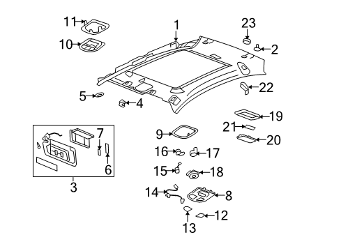 2007 Saturn Aura Sunroof Switch Diagram for 22715995