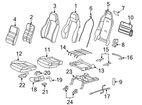 2013 Chevy Corvette Driver Seat Components Diagram