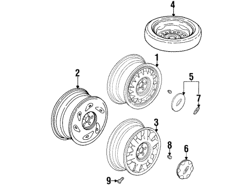 1997 Buick Riviera Wheels, Covers & Trim Diagram