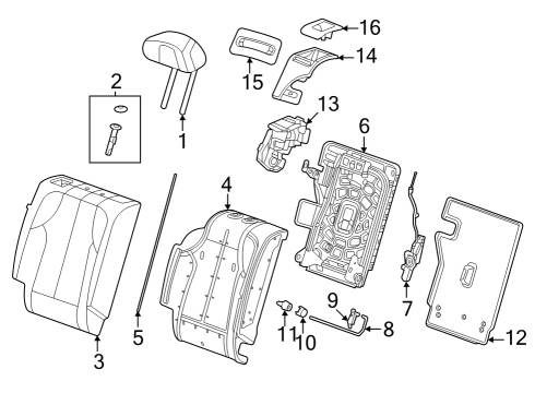 2023 Cadillac LYRIQ Seat Back Pad, Rear Diagram for 85599574