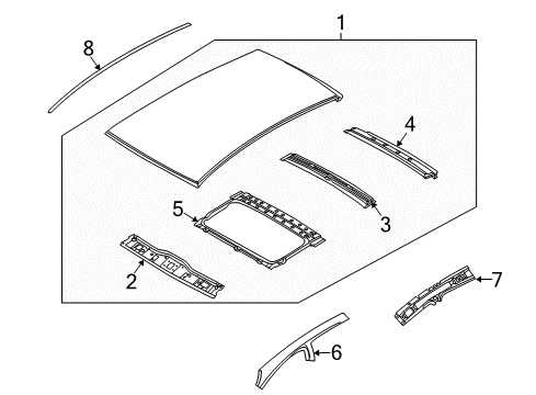 2005 Chevy Aveo Windshield Header Diagram for 96533472