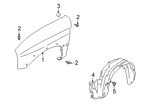 2004 Chevy Tracker Fender & Components Diagram