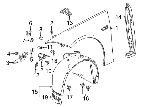 2020 Buick Regal TourX Fender & Components Diagram