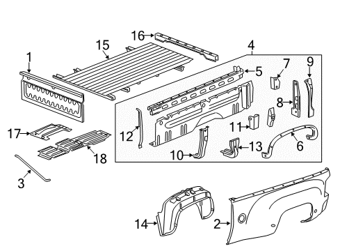 2016 Chevy Silverado 2500 HD Pick Up Box Components Diagram 2 - Thumbnail