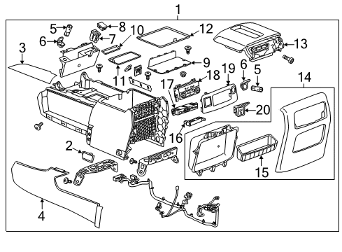2017 Chevy Suburban Antenna Diagram for 13580788