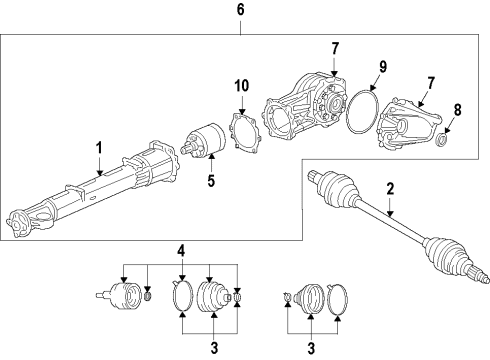 2012 Buick Enclave Rear Axle, Axle Shafts & Joints, Differential, Drive Axles, Propeller Shaft Diagram