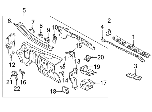 1994 Chevy S10 Cab Cowl Diagram