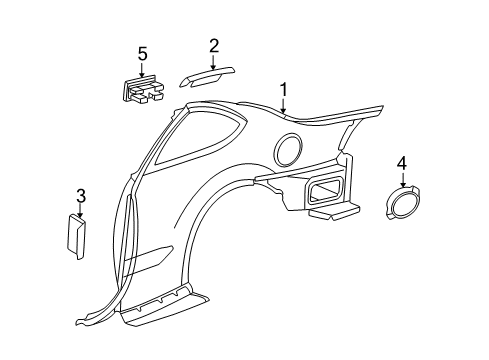 2004 Oldsmobile Alero Quarter Panel & Components Diagram 1 - Thumbnail