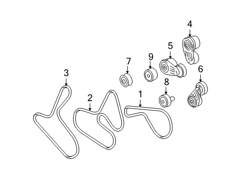 2007 Cadillac STS Serpentine Belt Diagram for 12593189