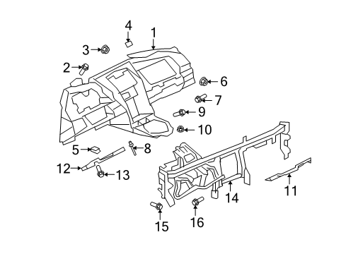 2007 Saturn Sky Cluster & Switches, Instrument Panel Diagram