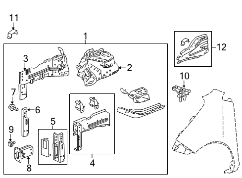 2017 Chevy Spark Structural Components & Rails Diagram